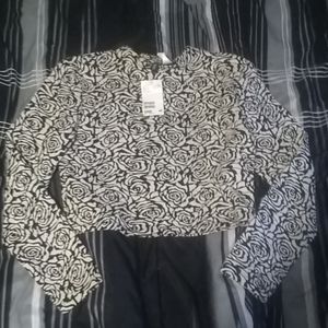 H&m divided half top roses